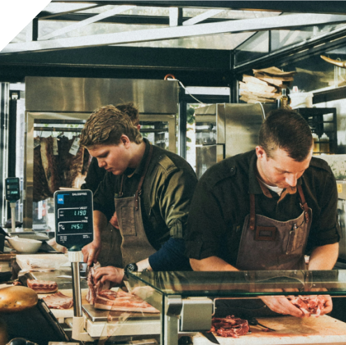 Boucherie artisanale artisans commerçants en équipe